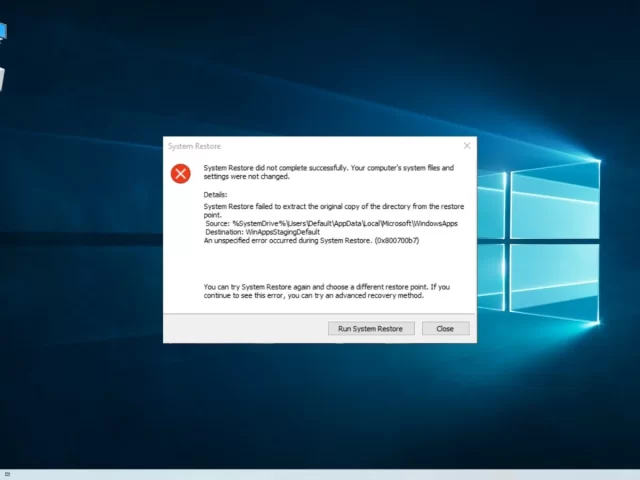 Bilgisayarda Sistem Geri Yükleme Hataları