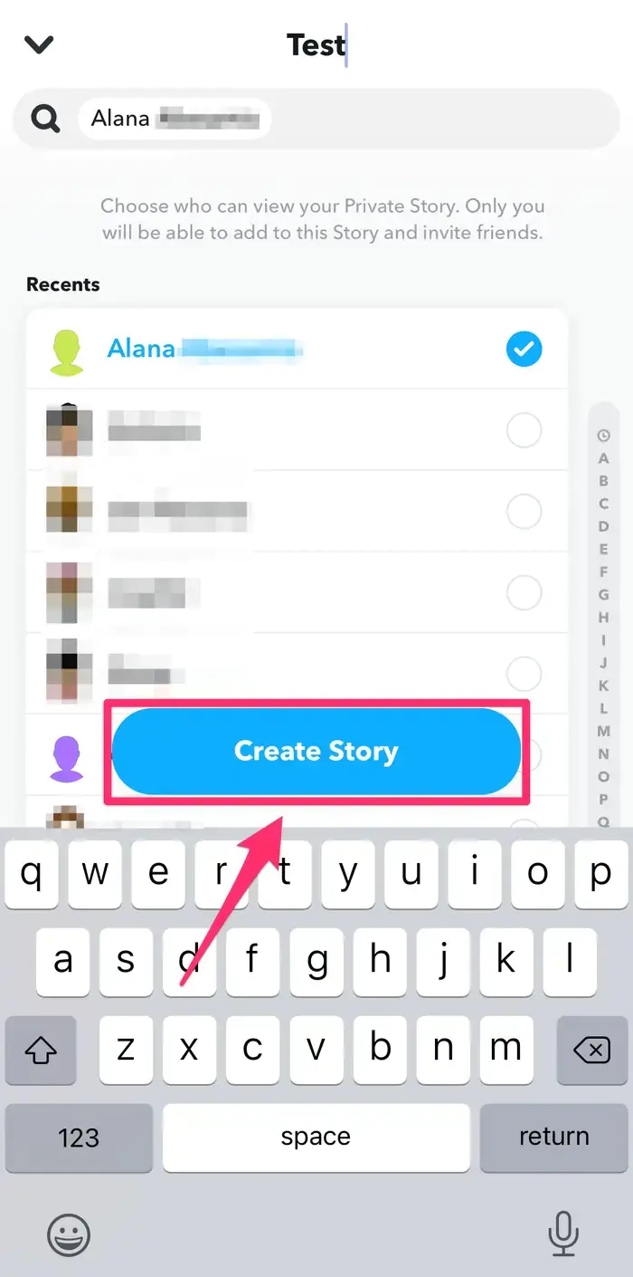 Snapchat'te Bir Hikayeyi Özel Yapma