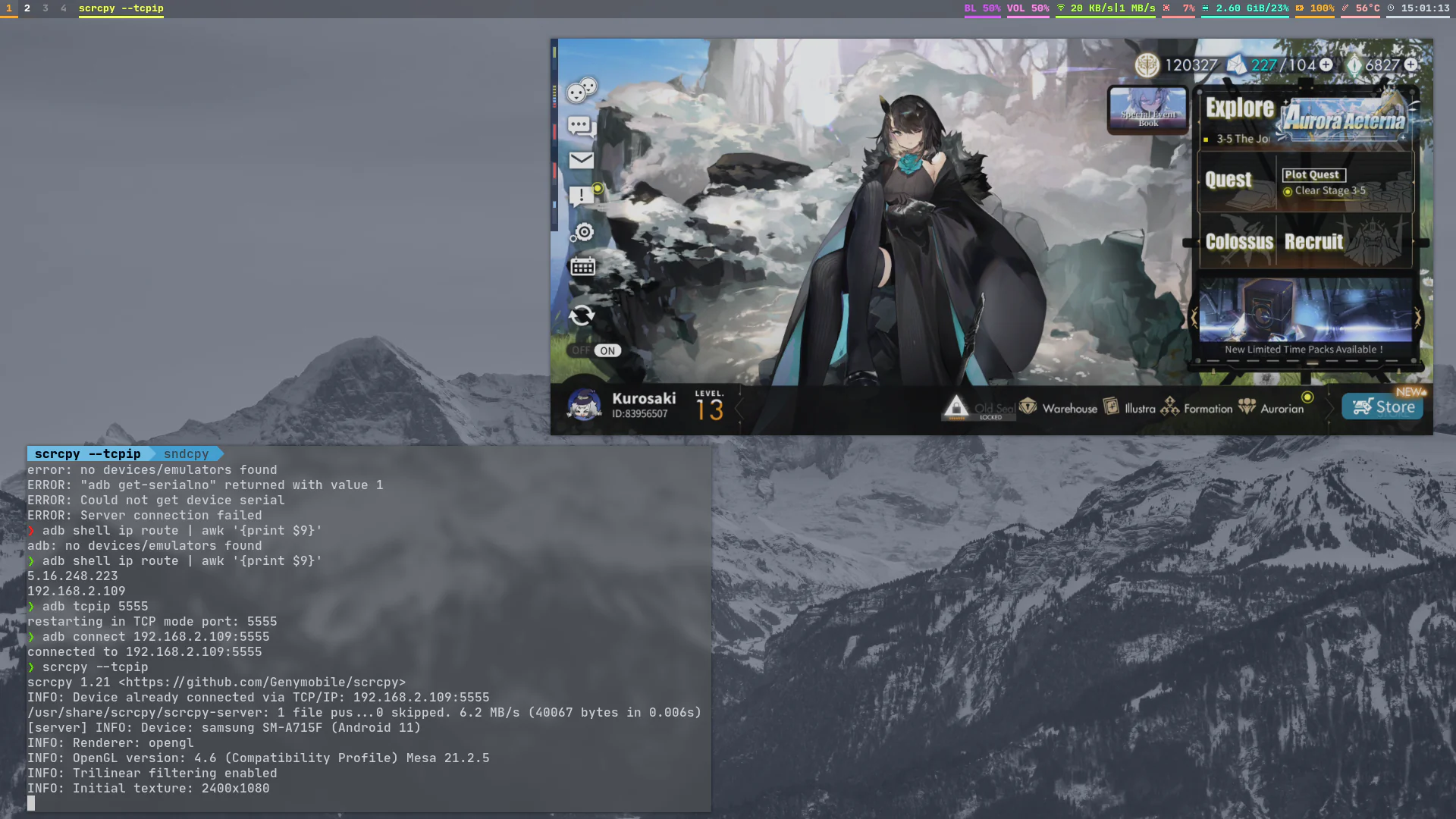 Sndcpy kullanırken dikkat edilmesi gereken önemli noktaların vurgulandığı bir açıklama ekranı.