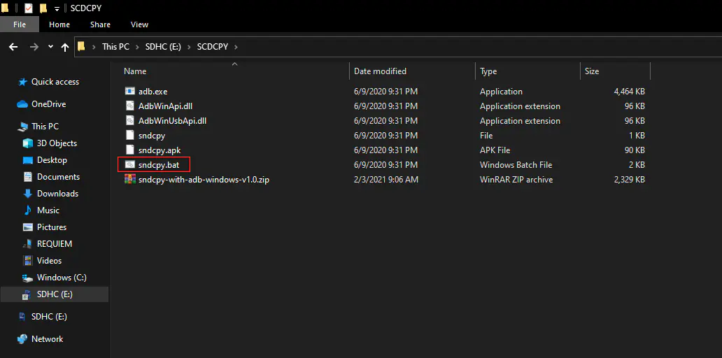 Sndcpy'nin nasıl kullanılacağına dair bir ekran görüntüsü ve adım adım açıklama.
