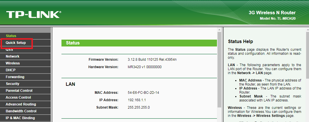 ‘TP-LINK TL-MR3420 3G/4G’ Modem Kurulumu (Resimli Anlatım)