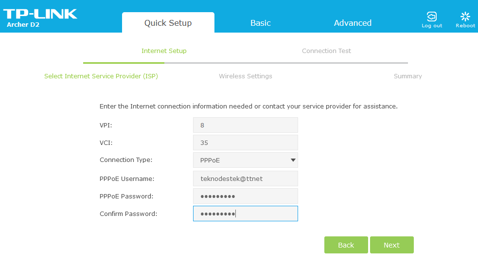 TP-Link Archer D2 V1 Modem Kurulumu