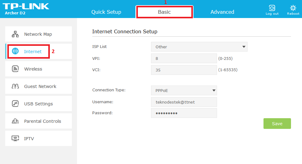 TP-Link Archer D2 V1 Modem Kurulumu