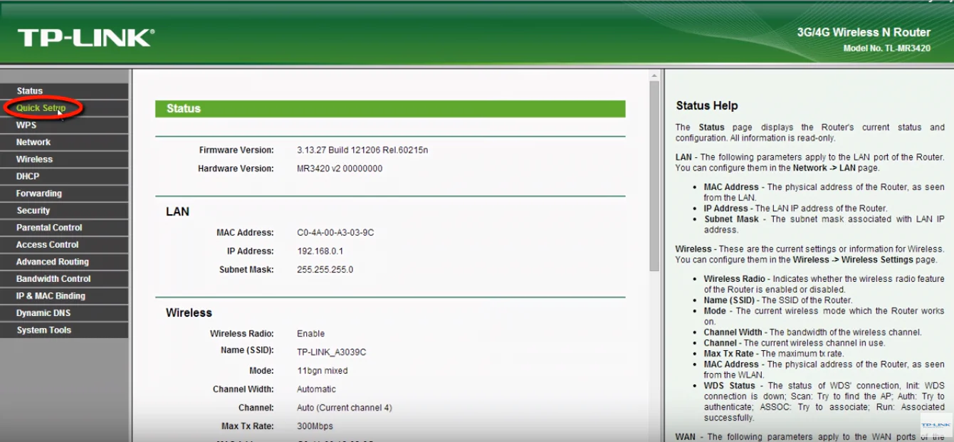 TP Link TL MR3420 3G 4G Kablosuz Router Kurulumu