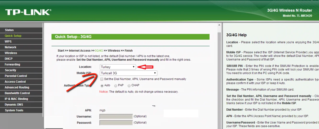 TP Link TL MR3420 3G 4G Kablosuz Router Kurulumu