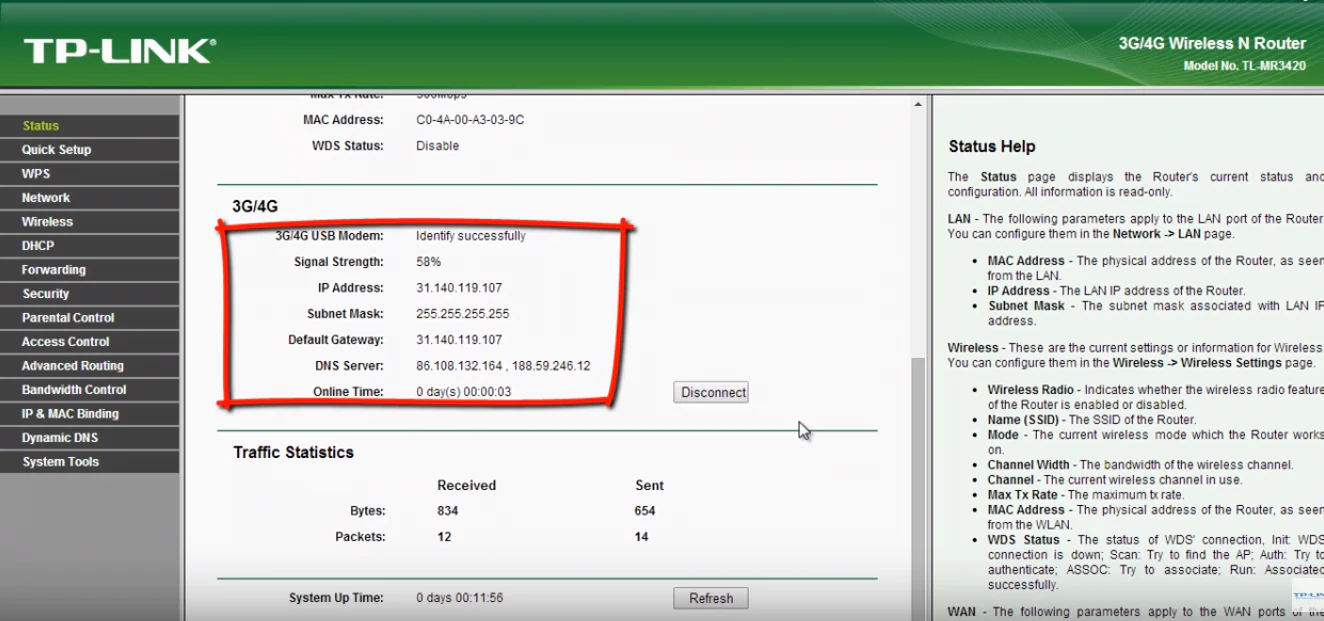 TP Link TL MR3420 3G 4G Kablosuz Router Kurulumu