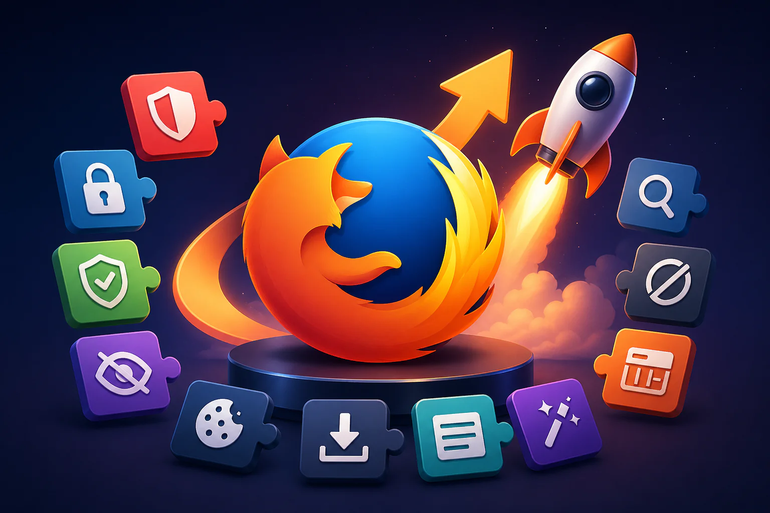 Firefox Eklentisi listesi ekranında popüler uzantıların sade ve düzenli görünümü