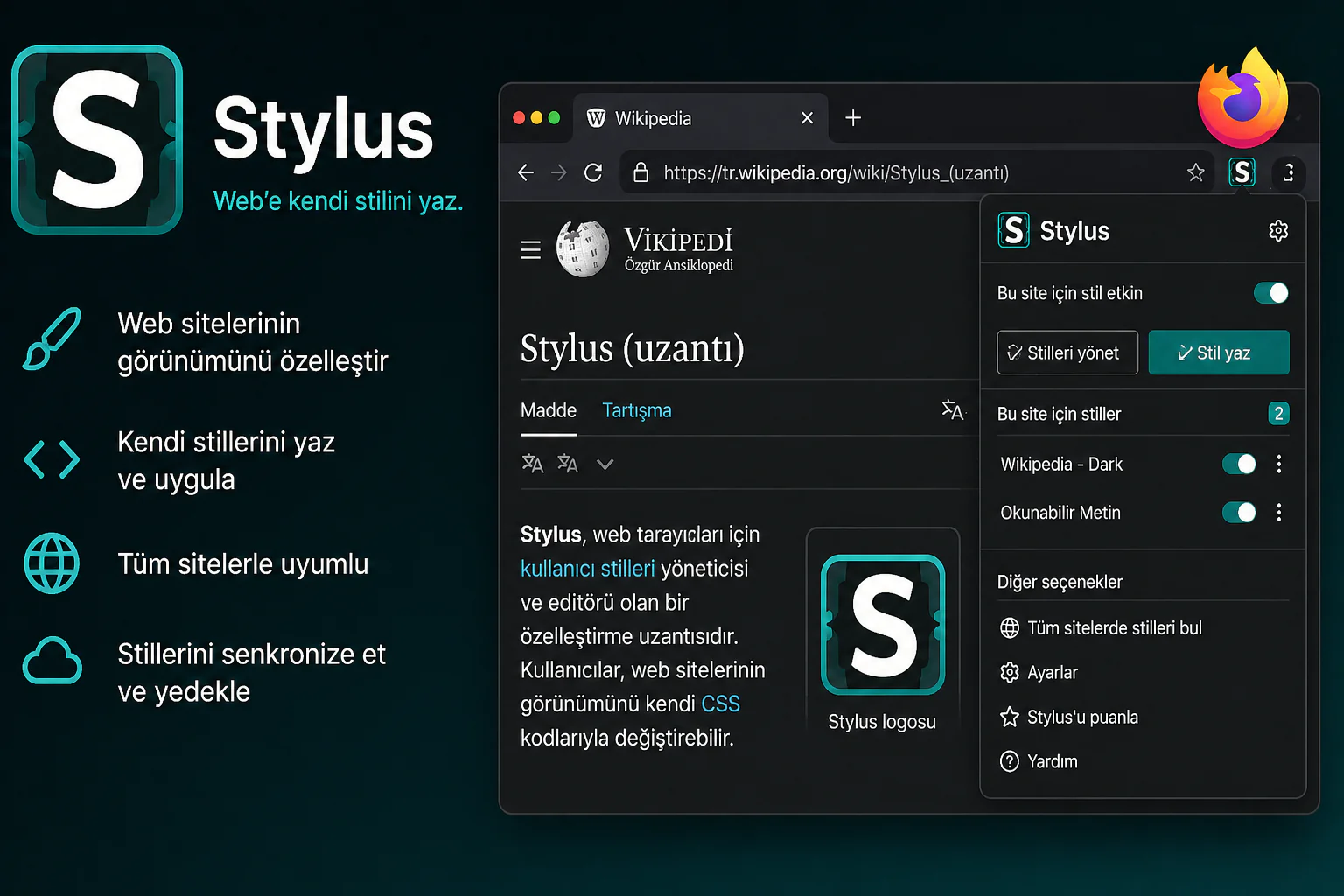 Firefox Eklentisi Stylus