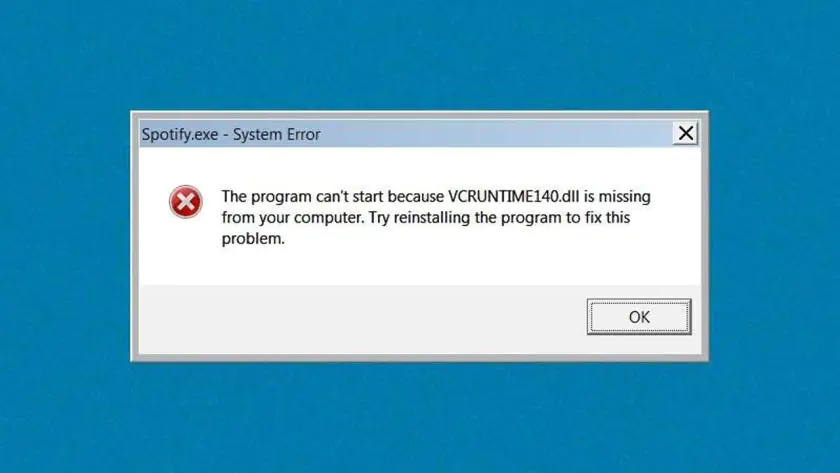 Bilgisayar ekranında Teamspeak logosu ve bir hata simgesi.
