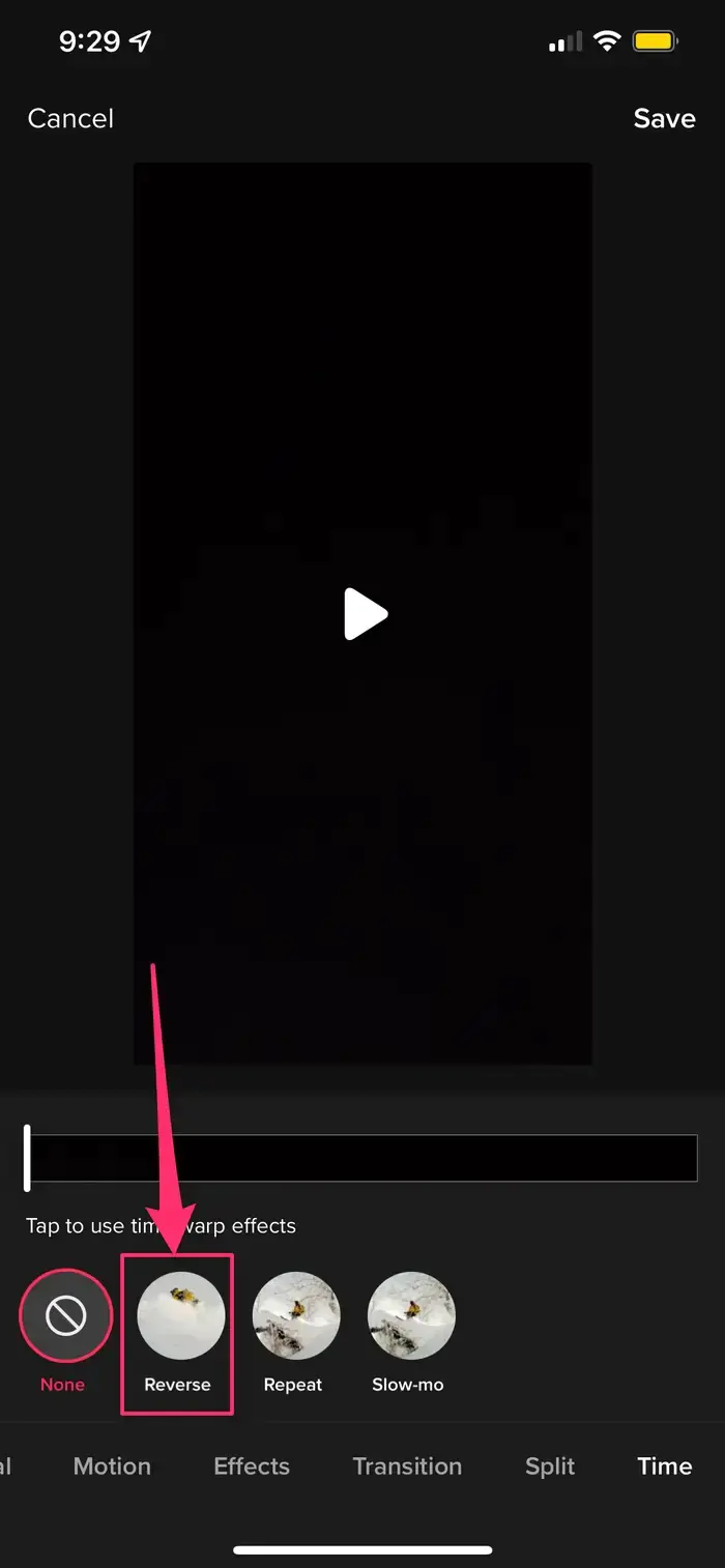 TikTok Videosunu Tersten Oynatma