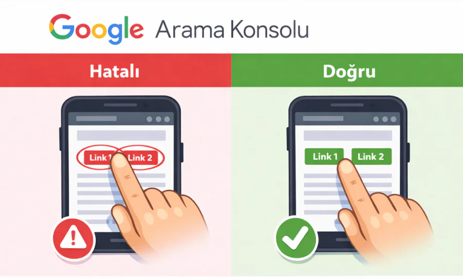 Tıklanabilir Öğeler Birbirine Çok Yakın