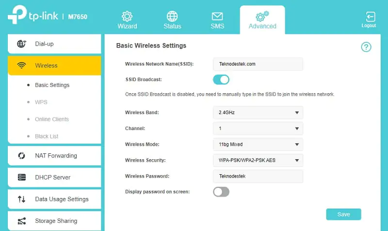 Tp-link m7650 kablosuz ayarlari-2