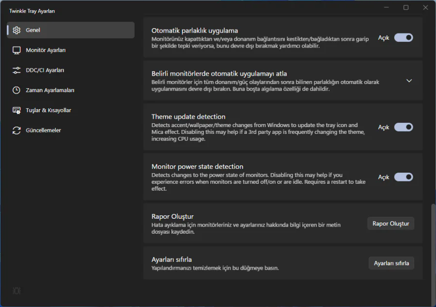 Ekran Parlaklığı Ayarlama Programı Twinkle Tray