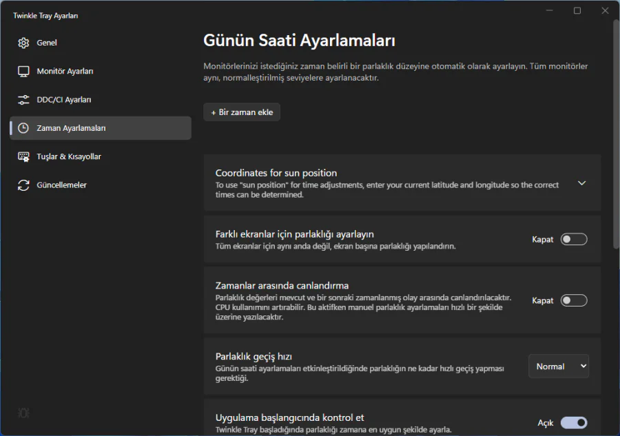Ekran Parlaklığı Ayarlama Programı Twinkle Tray
