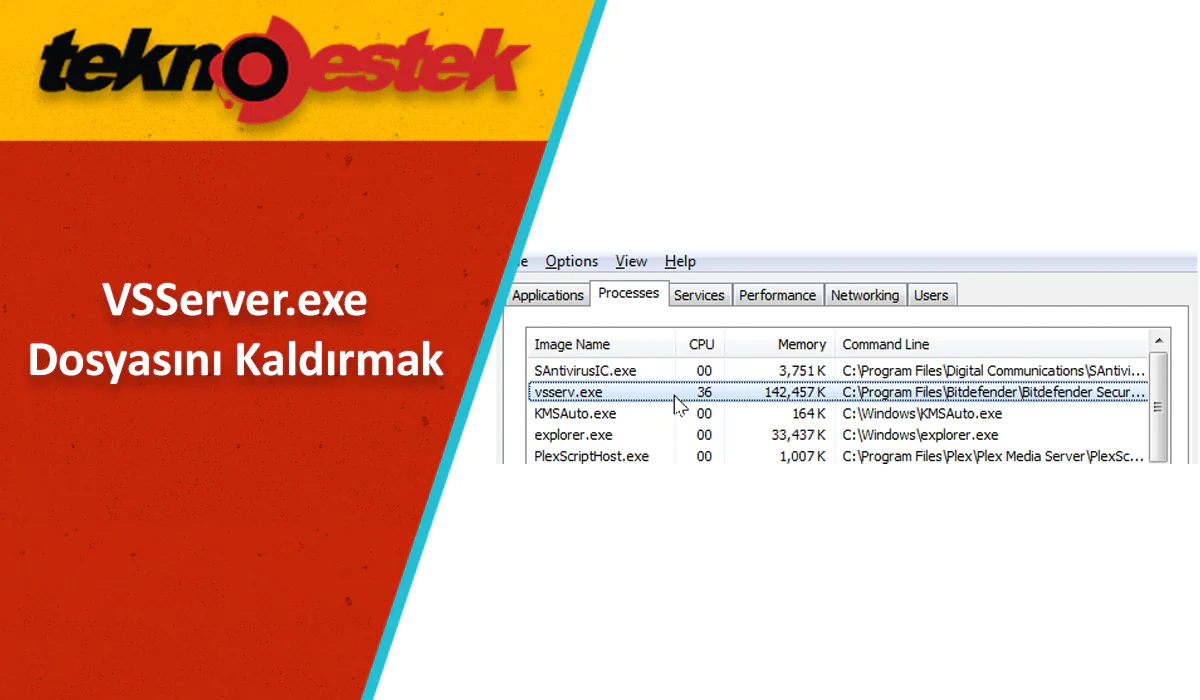 VSServer.exe dosyasını kaldırmak