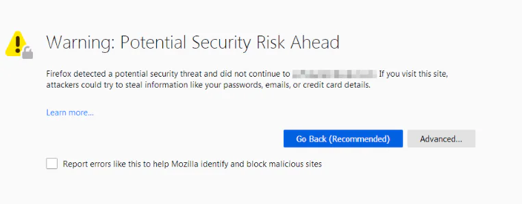 Web Sitenizdeki Yanlış Site Uyarısı