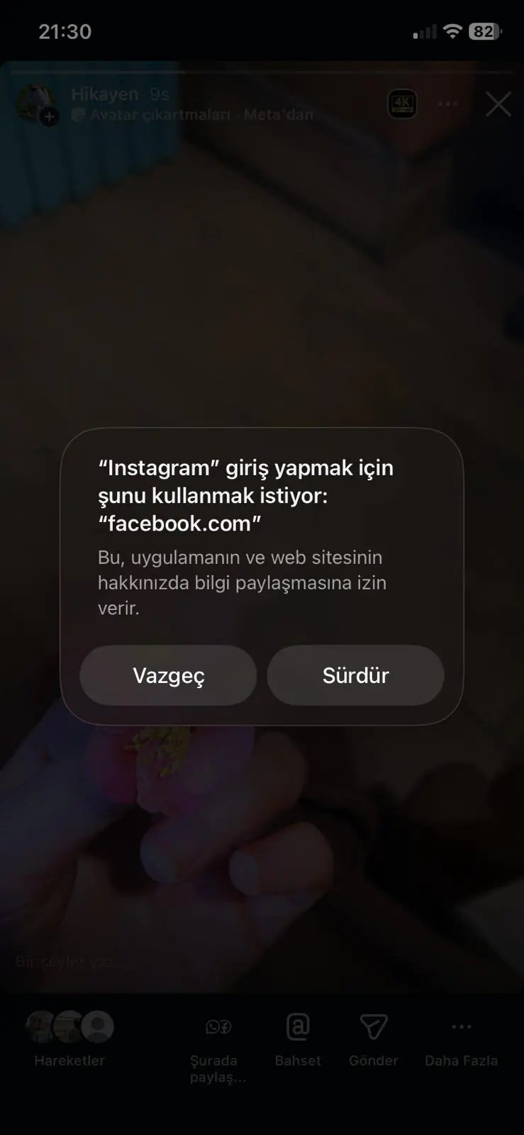 Instagram hikayesi