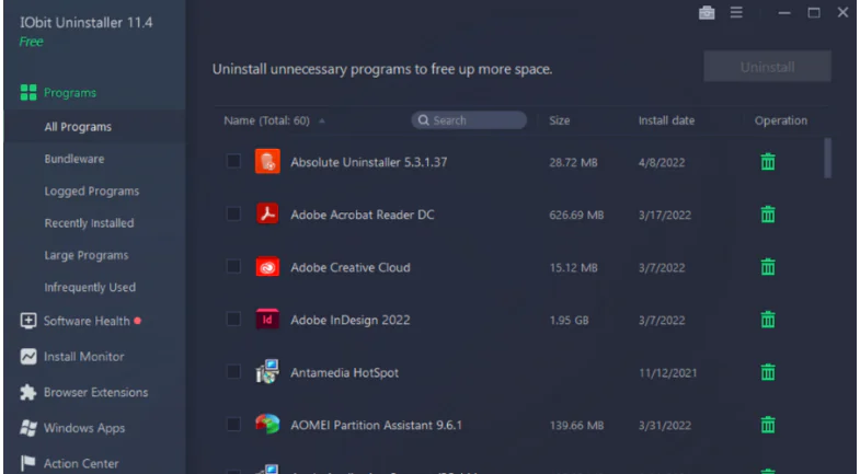 Bu, bilgisayarınızda yüklü olan tüm programların bir listesini gösteren başka bir ücretsiz programdır