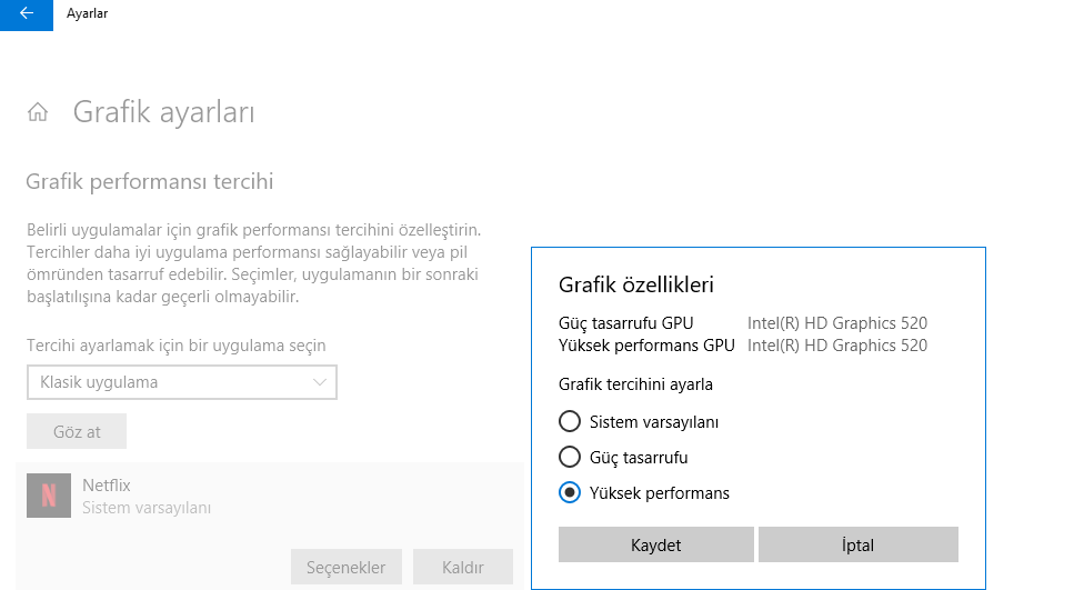 Windows 10 da En İyi GPU Ayarı Nasıl Yapılır yöntemler