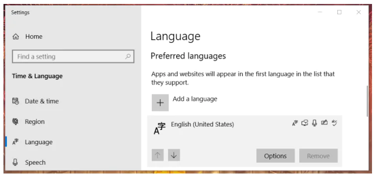 Windows 10'da klavye dili kaldırılamıyor