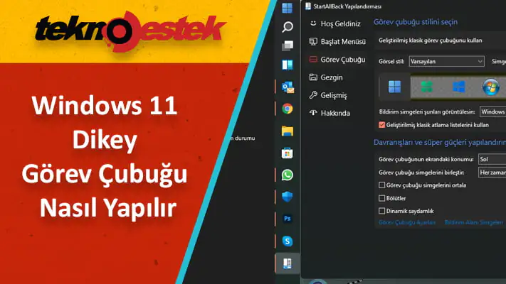 Windows 11'de Görev Çubuğu Nasıl Dikey Yapılır?