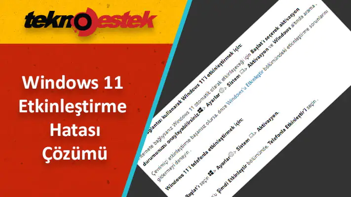 Windows 11 etkinleştirme hatası 0x87e10bc6 nasıl düzeltebilirim?
