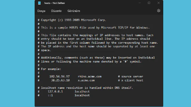 HOSTS Dosyası Nasıl Düzenlenir