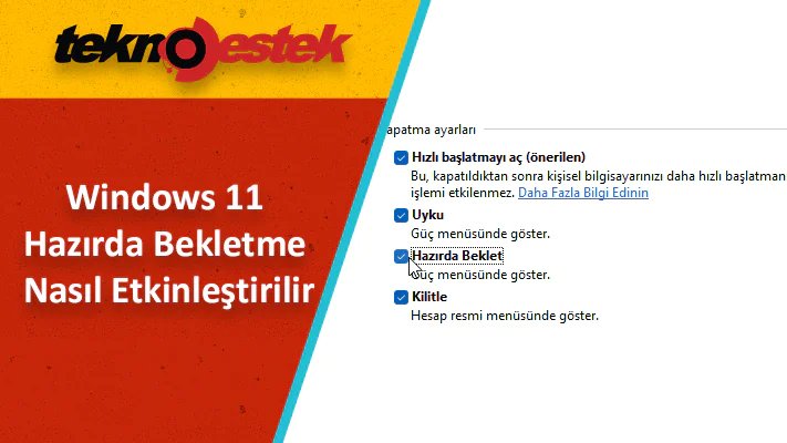 Windows 11 Hazırda Bekletme Etkinleştirme