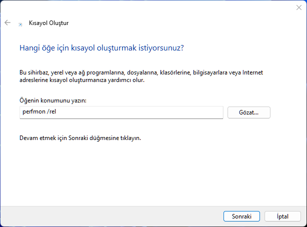Masaüstü Kısayolu Oluşturma ile Güvenilirlik İzleyicisi Nasıl Açılır
