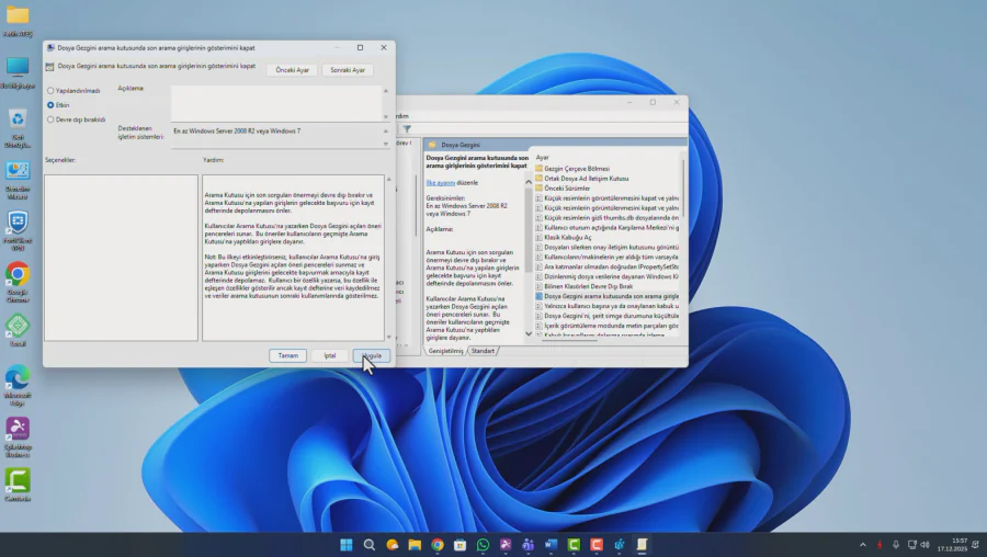 Windows 11 Arama Web Sonuçlarını Kapatma