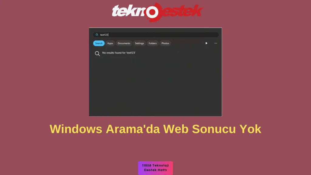 Windows Aramada Web Sonucu Yok