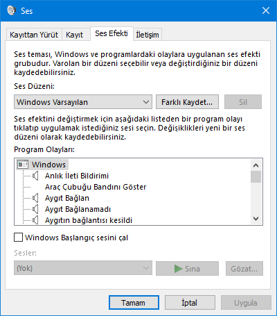 Windows Bildirim Sesi Değiştirme