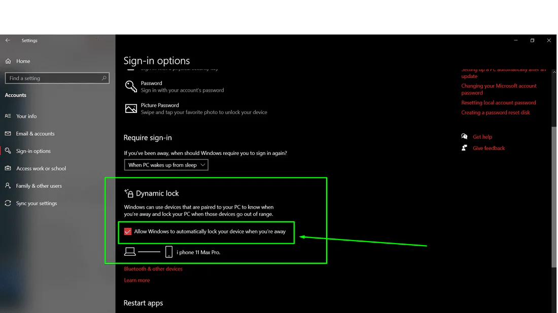 Windows Dinamik Kilit Etkinleştirme