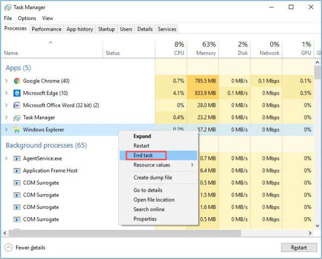 Windows Gezgini Yanıt Vermiyor Sorunu