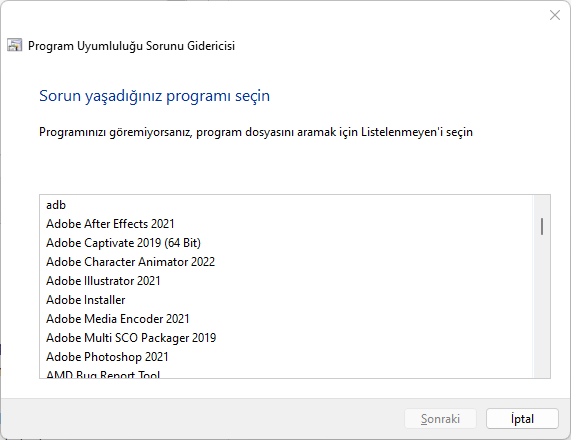 Önceki Windows sürümleri için yapılan programları çalıştır