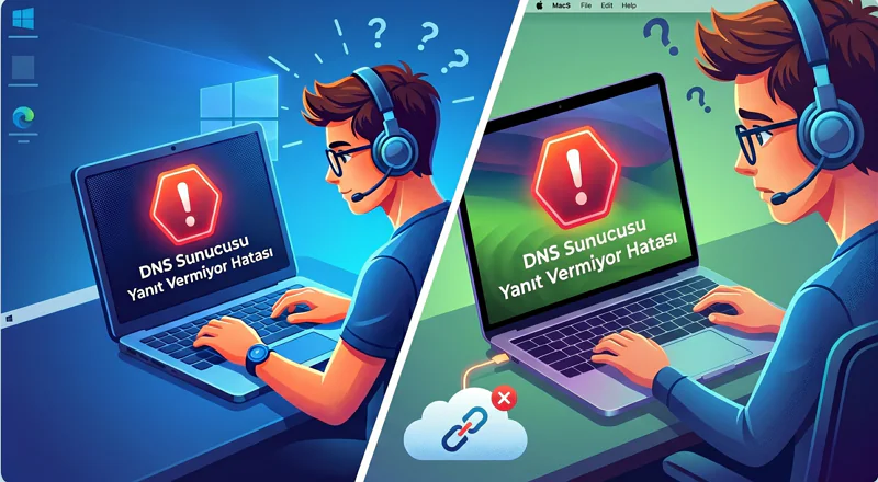 Windows ve Mac DNS Sunucusu Yanıt Vermiyor Hatası Çözümü