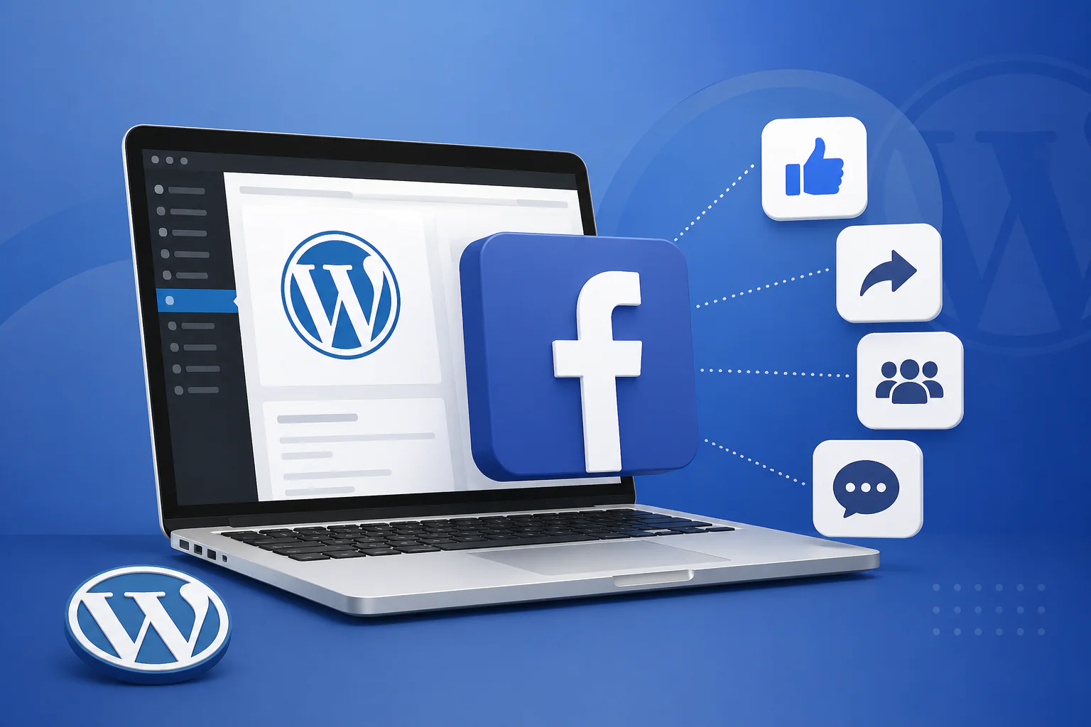 WordPress Facebook eklentisi seçeneklerini gösteren sosyal medya entegrasyon ekranı örneği