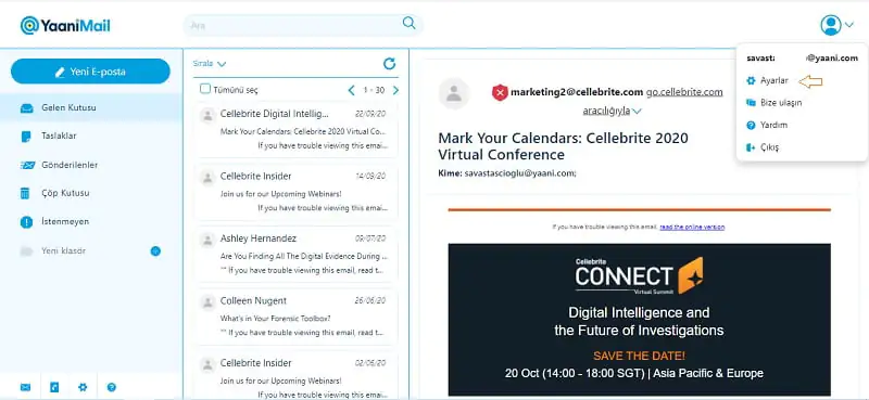 YaaniMail şifre nasıl değiştirilir?