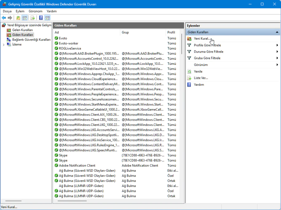 Bir Programın İnternet Bağlantısını Engelleme