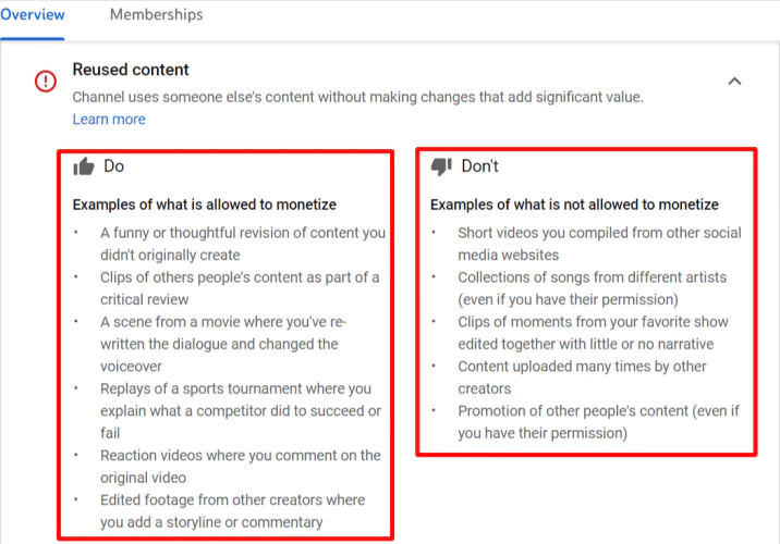 YouTube Tekrar Kullanılan İçerik Sorunu