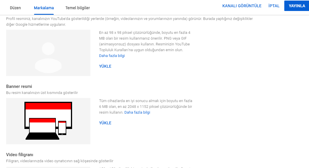 outube kanalınızı özelleştirme ve yönetme