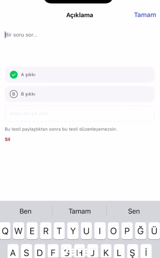 Reels'lere Quze (test) nasıl eklenir ?