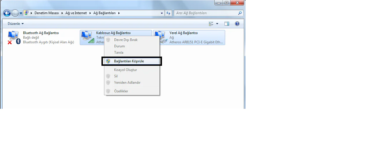 bağlantıları köprüleme