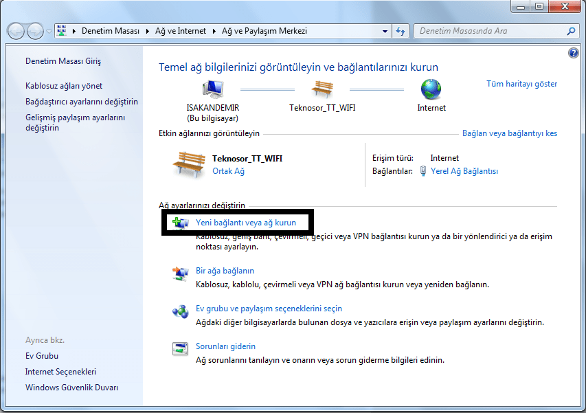 bilgisayarı modem olarak kullanma