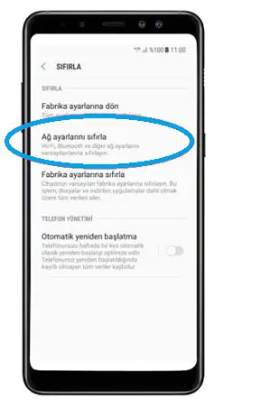 ağda kayıtlı değil hatası için ağ ayarlarını sıfırlama