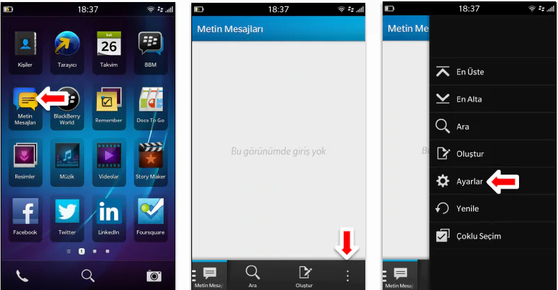 Blackberry Z10 MMS Ayarları