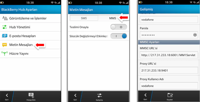 Blackberry Z10 MMS gönderememe sorunu