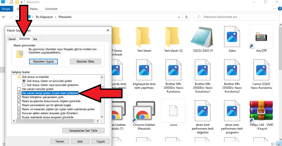 bilgisayarda fotoğraf önizleme gözükmüyorsa neler yapılmalıdır