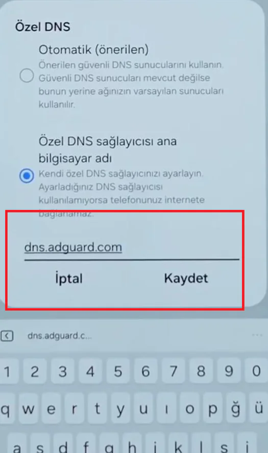 Android telefonda özel DNS ile reklam kapatma yöntemleri nelerdir ?