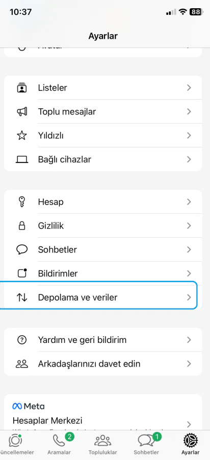 WhatsApp depolama alanı temizleme